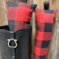 Boot Trees Cedar Filled-Red and Black Plaid