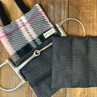 Pink Plaid Bit Warmer for sale-Horse tack for sale