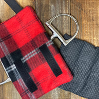 Red Plaid Bit Warmer for sale-Horse tack for sale