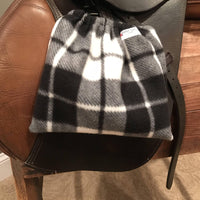 English Stirrup Covers-Black and White Plaid - Sister Sue's Closet