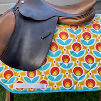 English all purpose Saddle Pad-Poppy Flower - Sister Sue's Closet