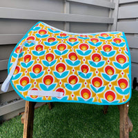 English all purpose Saddle Pad for sale-Poppy Flower - Sister Sue's Closet