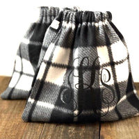 English Stirrup Covers-Black and White Plaid - Sister Sue's Closet