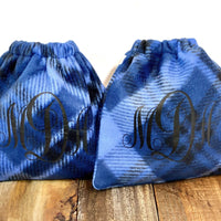English Stirrup Covers, Stirrup bag, Storage bag-Blue Plaid - Sister Sue's Closet