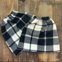 English Stirrup Covers-Black and White Plaid - Sister Sue's Closet