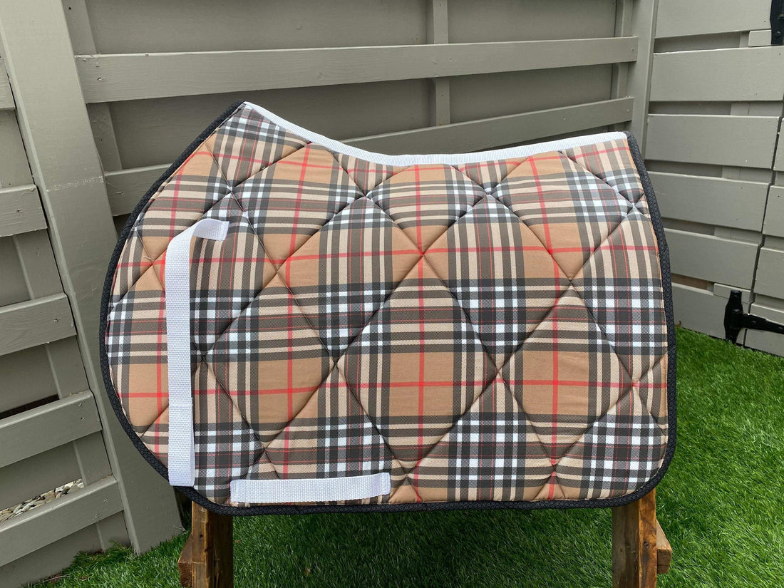 English all purpose Saddle Pad for sale-Tartan saddle pad for sale- Sister Sue's Closet