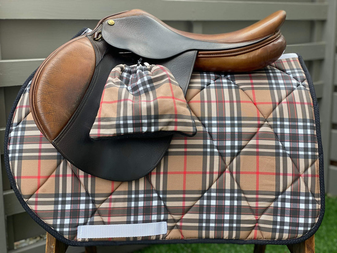 English all purpose Saddle Pad for sale-Tartan Saddle Pad - Sister Sue's Closet