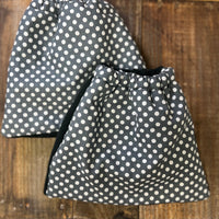 Stirrup Covers-Grey Polka Dot