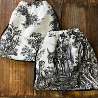 English Stirrup Covers-Black Toile