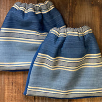 Blue and White Stripe Stirrup Cover