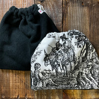 English Stirrup Covers-Black Toile