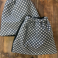 Stirrup Covers-Grey Polka Dot