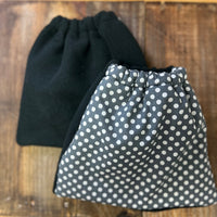 Stirrup Covers-Grey Polka Dot