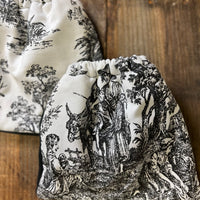 English Stirrup Covers-Black Toile