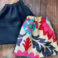 Reversible stirrup cover with thick fleece both sides and cotton print 2