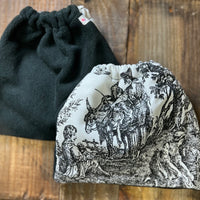 English Stirrup Covers-Black Toile