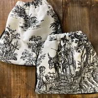 English Stirrup Covers-Black Toile