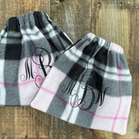 English Stirrup Covers-Pink and Grey Plaid - Sister Sue's Closet