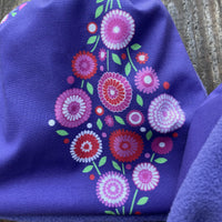 English Stirrup Covers-Purple Flower Stirrup Bag - Sister Sue's Closet