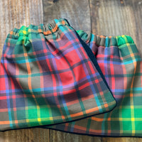 English Stirrup Covers, Stirrup bag, Storage bag-Red/Green Plaid