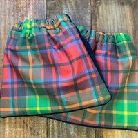 English Stirrup Covers, Stirrup bag, Storage bag-Red/Green Plaid