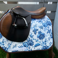 Blue Floral Saddle Pad for sale