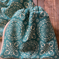 Stirrup Cover Green Print