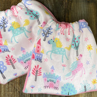 English Stirrup Covers, Stirrup bag, Storage bag-Whimsy Unicorn