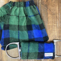 English Stirrup Covers, Iron Covers-Green and Black Plaid - Sister Sue's Closet