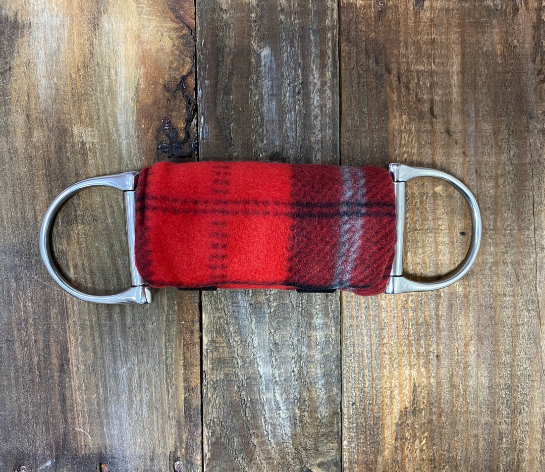 Red Plaid Bit Warmer for sale-Horse tack for sale