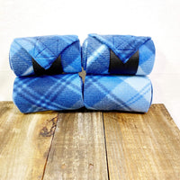 Polo Wraps/Stable Wraps, Set of 2 or 4-Blue Plaid - Sister Sue's Closet