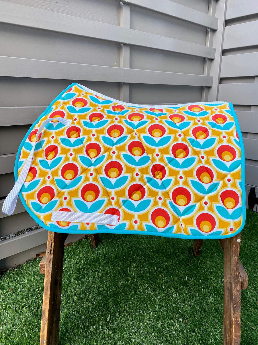 English all purpose Saddle Pad for sale-Poppy Flower - Sister Sue's Closet