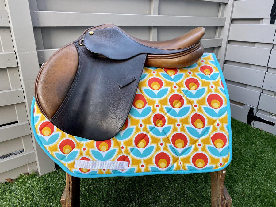 Saddle pad for sale-Poppy Flower - Sister Sue's Closet