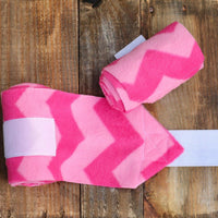 Polo Wraps/Stable Wraps, Set of 2 or 4-Pink Chevron - Sister Sue's Closet