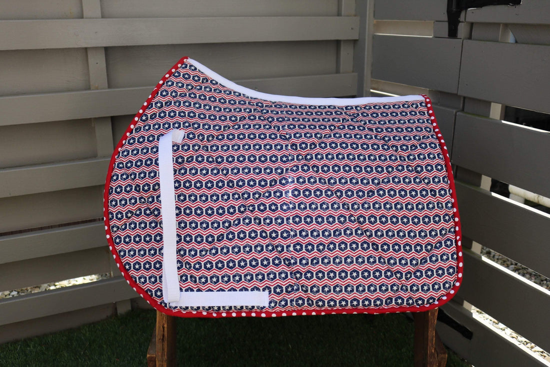 Saddle Pad, English all purpose Saddle Pad-Americana (15" Saddle Shown) - Sister Sue's Closet