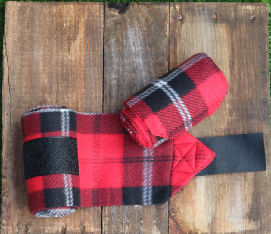 Polo Wraps and Stable Wraps-Red and Black Plaid - Sister Sue's Closet