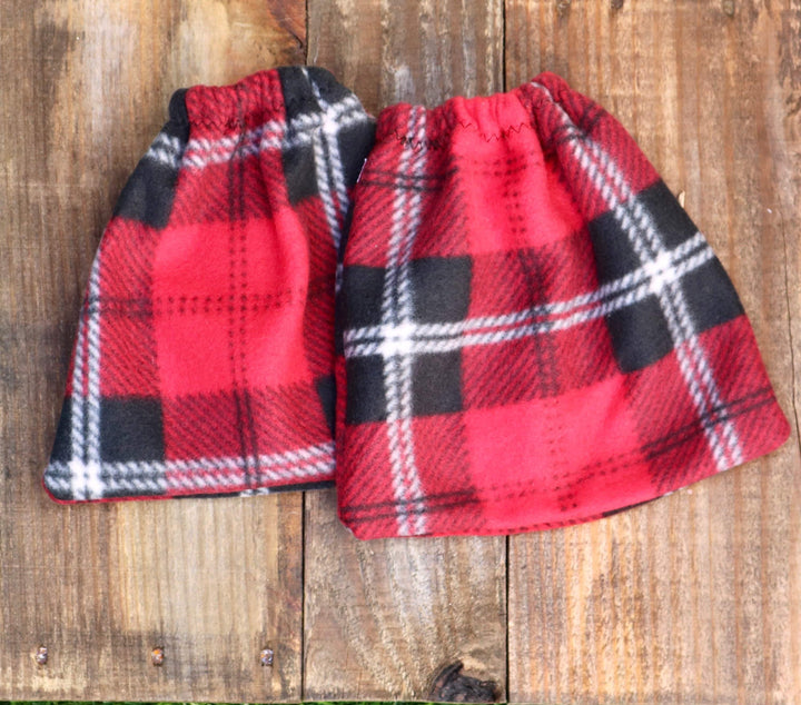 English Stirrup Covers-Red and Black Plaid - Sister Sue's Closet