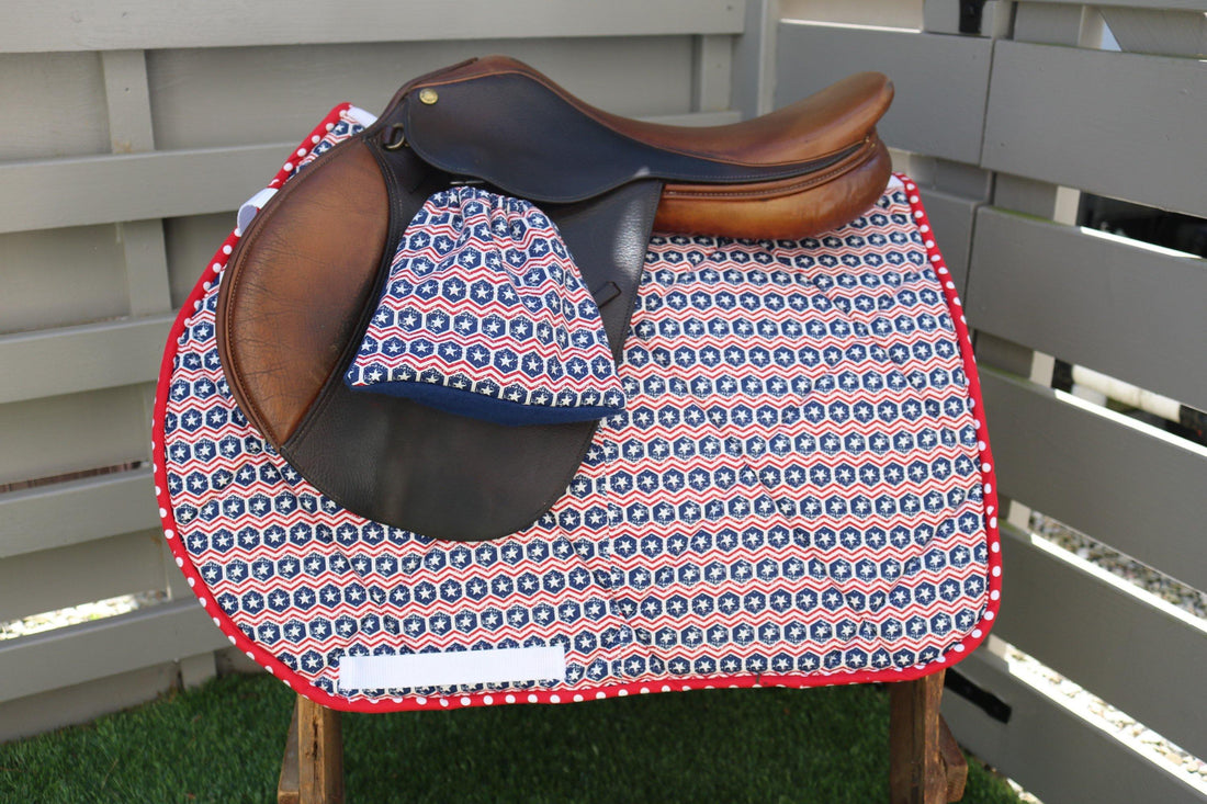 Saddle Pad, English all purpose Saddle Pad-Americana (15" Saddle Shown) - Sister Sue's Closet