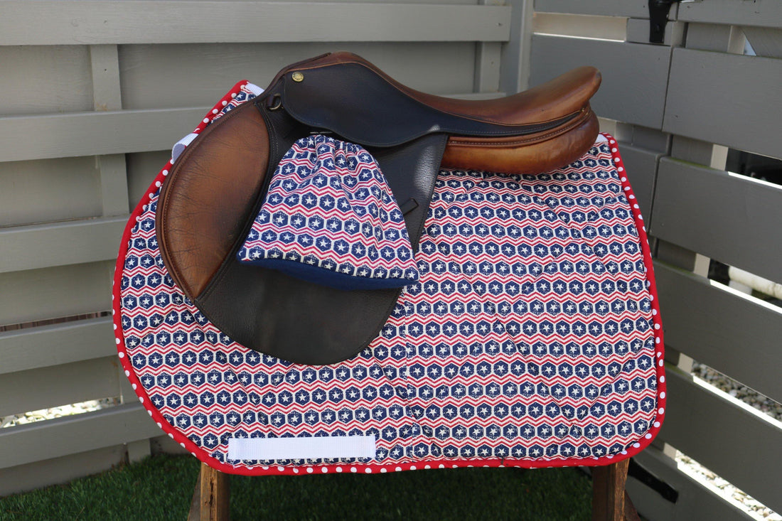 Saddle Pad, English all purpose Saddle Pad-Americana (15" Saddle Shown) - Sister Sue's Closet