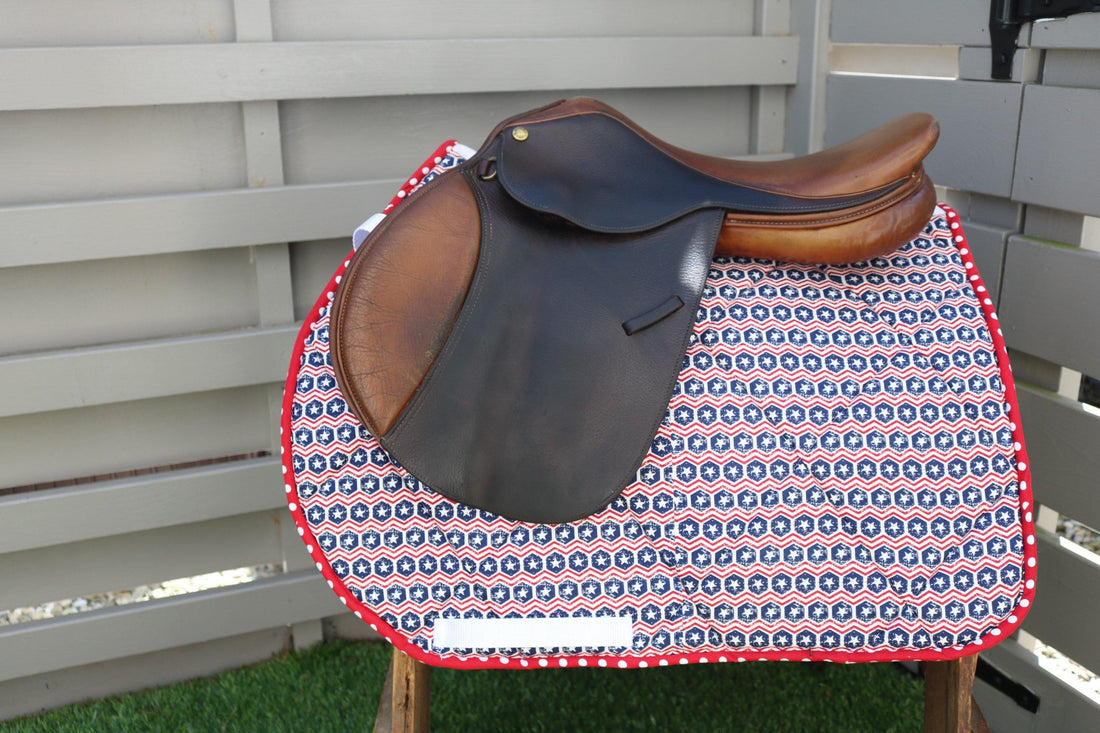 Saddle Pad, English all purpose Saddle Pad-Americana (15" Saddle Shown) - Sister Sue's Closet