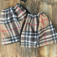 English Stirrup Covers-Tan and Black Plaid - Sister Sue's Closet