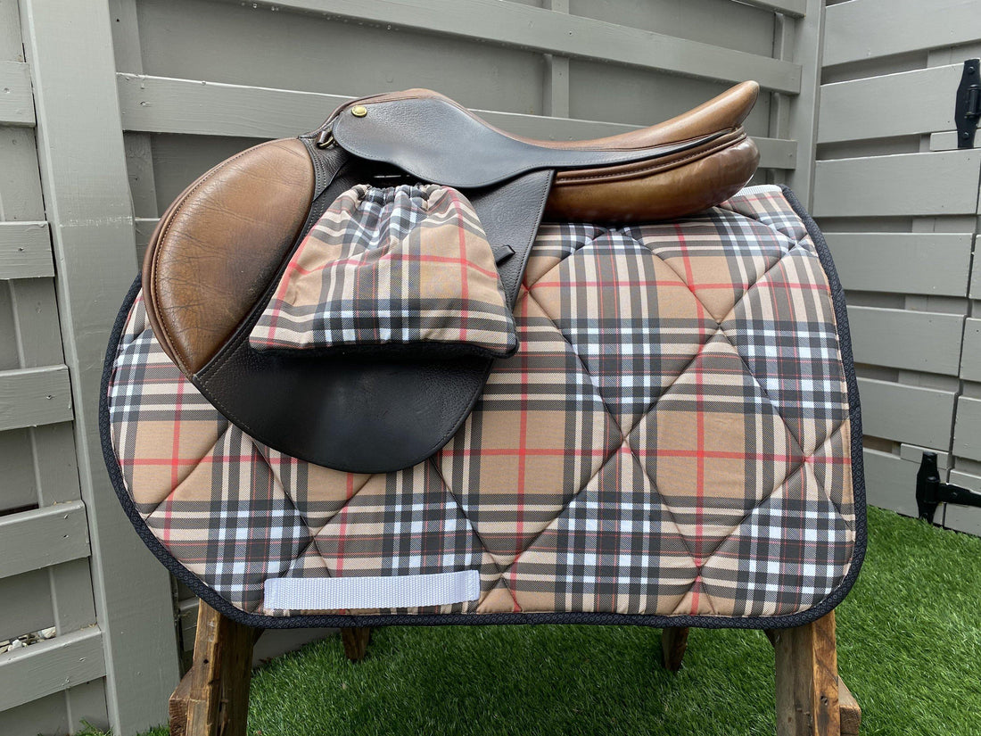 English all purpose Saddle Pad for sale-Tartan saddle pad for sale- Sister Sue's Closet