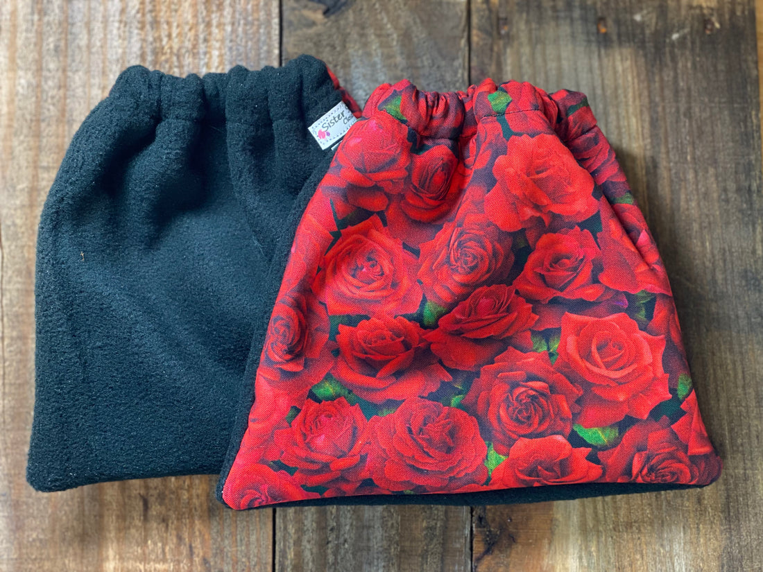 English Stirrup Covers, Stirrup bag, Storage bag-Red Roses