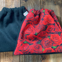 English Stirrup Covers, Stirrup bag, Storage bag-Red Roses