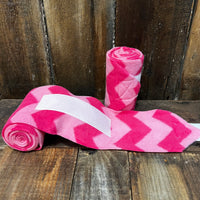 Polo Wraps/Stable Wraps-Pink Chevron