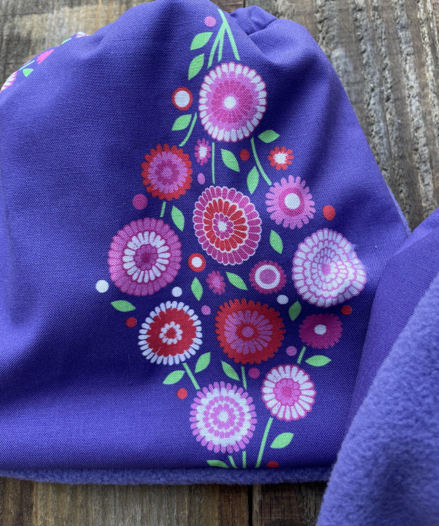 English Stirrup Covers-Purple Flower Stirrup Bag - Sister Sue's Closet