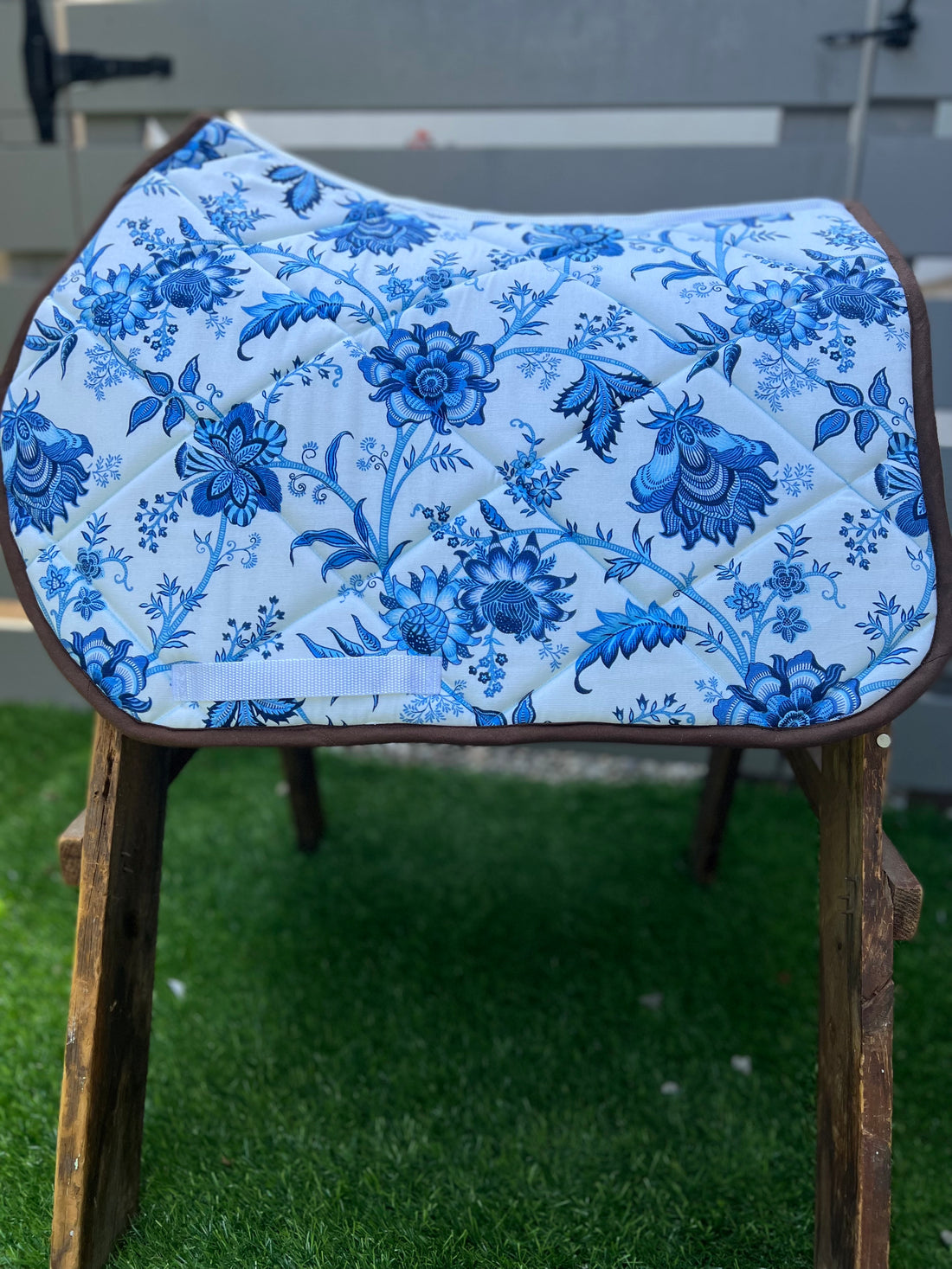 Blue Floral Pattern Saddle Pad for Sale